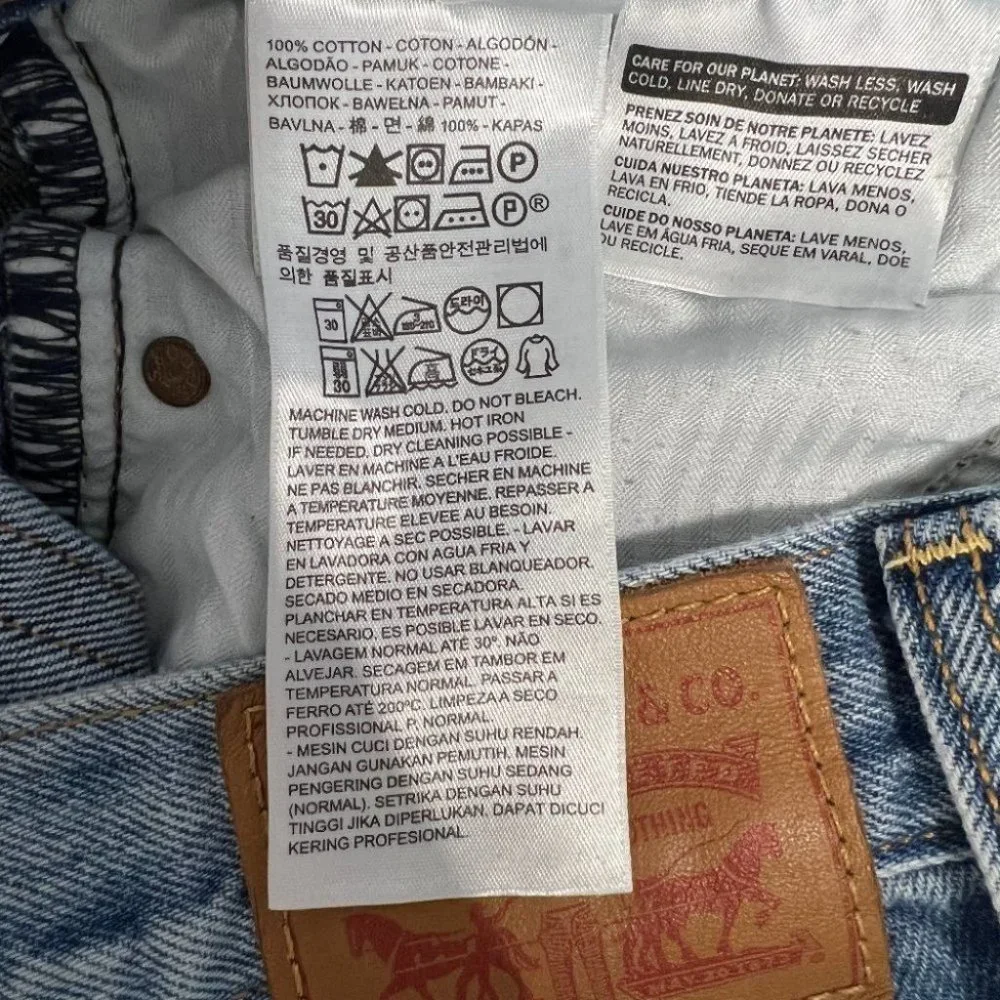 Levi's White Cone Oak Denim Cutoff Shorts Distressed Women's 27 High Rise - Picture 5 of 7